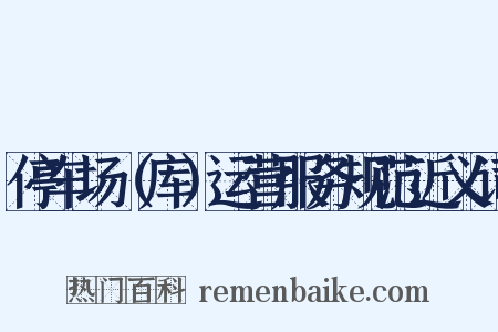 停车场（库）运营服务规范近义词是什么意思的图片